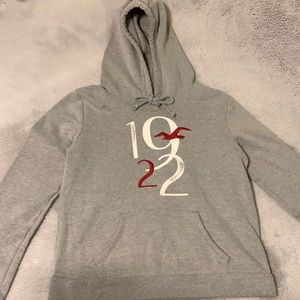 Hollister Women’s Light Gray “1922” Soft Pullover Hoodie EUC